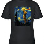 Cat Starry Night Touching Moon Van Gogh Dsotm Pink Floyd Shirt Tee - OtherBrick