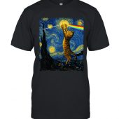 Cat Starry Night Touching Moon Van Gogh Dsotm Pink Floyd Shirt Tee Man - OtherBrick