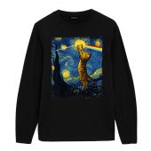 Pink Floyd Shirt - Cat Starry Night Touching Moon Van Gogh DSOTM
