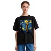 Pink Floyd Shirt - Cat Starry Night Touching Moon Van Gogh DSOTM