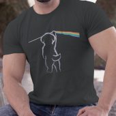 Cute Puppy Little Dog Dark Side Of The Moon Pink Floyd Shirt Model - OtherBrick