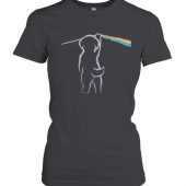Cute Puppy Little Dog Dark Side Of The Moon Pink Floyd Shirt Women - OtherBrick
