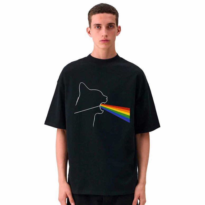Dark Side of the Meoooow Funny Pink Floyd Shirt