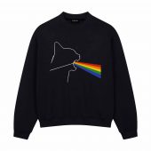 Dark Side Of The Meoooow Funny Pink Floyd Front Sweatshirt Black - OtherBrick