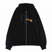 Dark Side Of The Meoooow Funny Pink Floyd Front Ziphoodie Black - OtherBrick