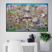 Floydworld Amusement Parks Pink Floyd Album Collage Canvas 1piecea - OtherBrick