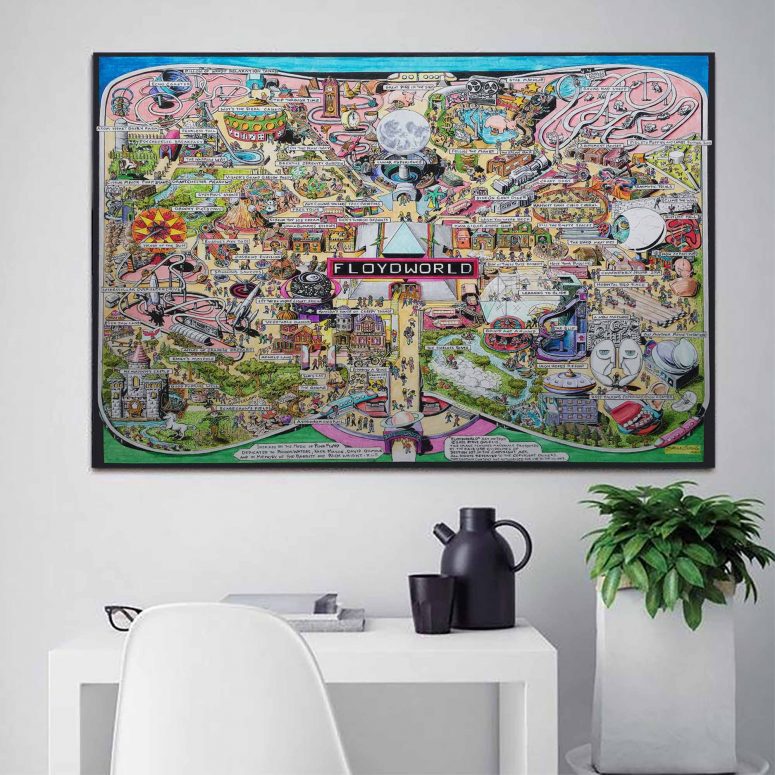 Pink Floyd Canvas - Floydworld Amusement Parks Album Collage Pink Floyd Canvas - Floydworld Amusement Parks Album Collage