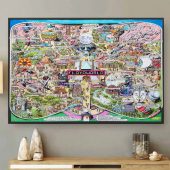 Floydworld Amusement Parks Pink Floyd Album Collage Canvas Canvas Wall A - OtherBrick