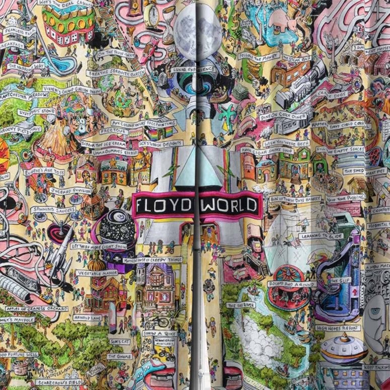 Pink Floyd Window Curtain - Floydworld Amusement Parks Album Collage Pink Floyd Window Curtain - Floydworld Amusement Parks Album Collage
