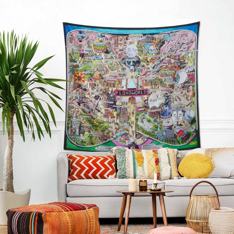 Pink Floyd Tapestry - Floydworld Amusement Parks Album Collage Pink Floyd Tapestry - Floydworld Amusement Parks Album Collage