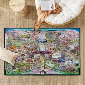 Floydworld Amusement Parks Pink Floyd Album Collage Rug A - OtherBrick