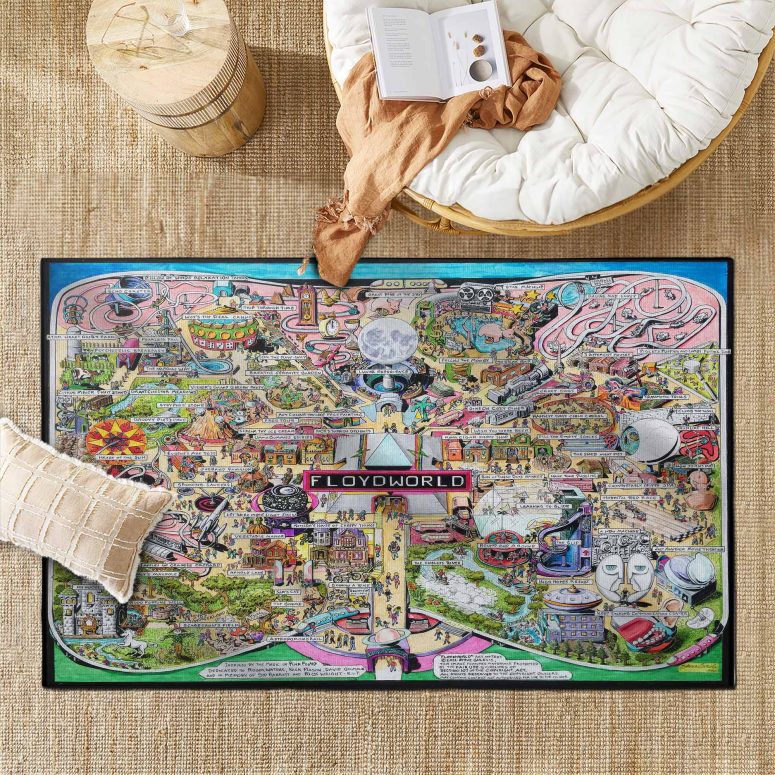Pink Floyd Rug - Floydworld Amusement Parks Album Collage Pink Floyd Rug - Floydworld Amusement Parks Album Collage