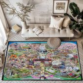 Floydworld Amusement Parks Pink Floyd Album Collage Rug E - OtherBrick