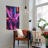 Neon Angel Pink Floyd In Cyberpunk City Tapestry C - OtherBrick