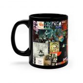 Pink Floyd Album Collage Coffee Black Mug Left - OtherBrick