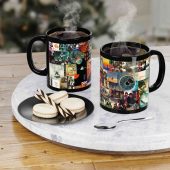 Pink Floyd Album Collage Coffee Black Mug Mk - OtherBrick