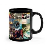 Pink Floyd Album Collage Coffee Black Mug Right - OtherBrick