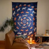 Pink Floyd Animals Flying Pig Sheep Dog Psychedelic Mandala Tapestry - OtherBrick