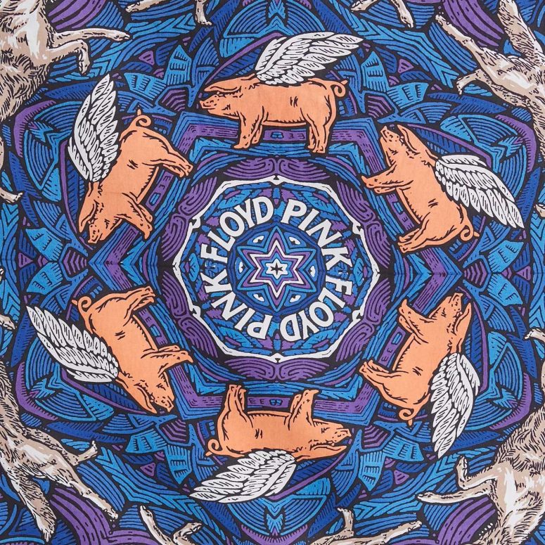 Pink Floyd Animals Flying Pig Sheep Dog Psychedelic Mandala Tapestry