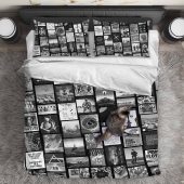 Pink Floyd Artwork Poster Collage Black White Bedding Set Bedding Set Mockup A - OtherBrick