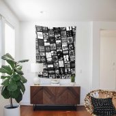 Pink Floyd Artwork Poster Collage Black White Tapestry - OtherBrick