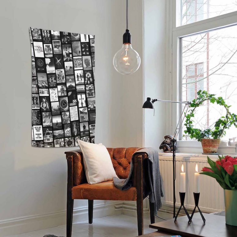 Pink Floyd Artwork Poster Collage Black White Tapestry Pink Floyd Artwork Poster Collage Black White Tapestry