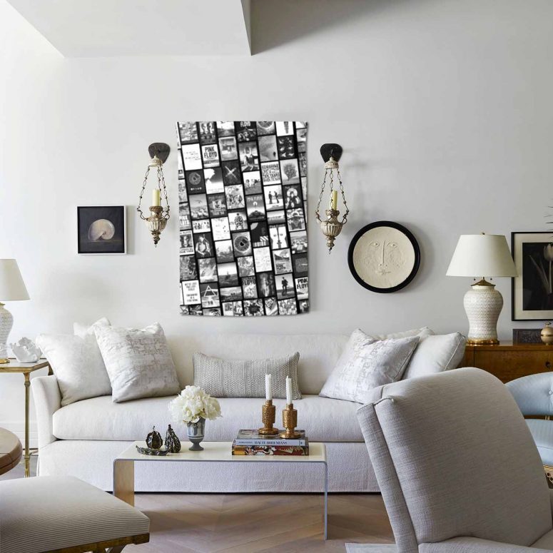Pink Floyd Artwork Poster Collage Black White Tapestry Pink Floyd Artwork Poster Collage Black White Tapestry