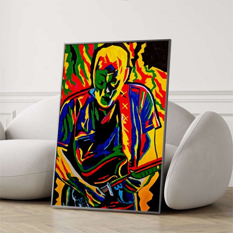 Pink Floyd Canvas - David Gilmour Legend Abstract Art