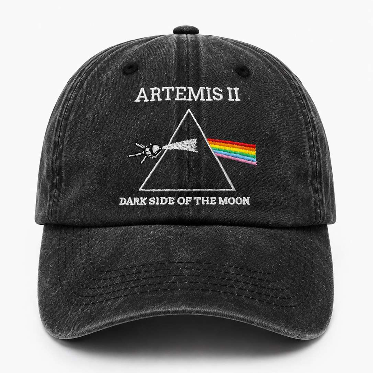 Pink Floyd Dad Cap Embroidered Hat - Artemis II NASA Dark Side of The Moon Pink Floyd Dad Cap Embroidered Hat - Artemis II NASA Dark Side of The Moon