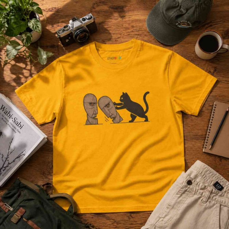 Pink Floyd Shirt - Cat Pushing The Division Bell Over Funny Pink Floyd Shirt - Cat Pushing The Division Bell Over Funny