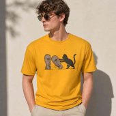 Pink Floyd Shirt Cat Pushing Division Bell Over Funny Model - OtherBrick