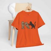 Pink Floyd Shirt Cat Pushing Division Bell Over Funny Orange - OtherBrick