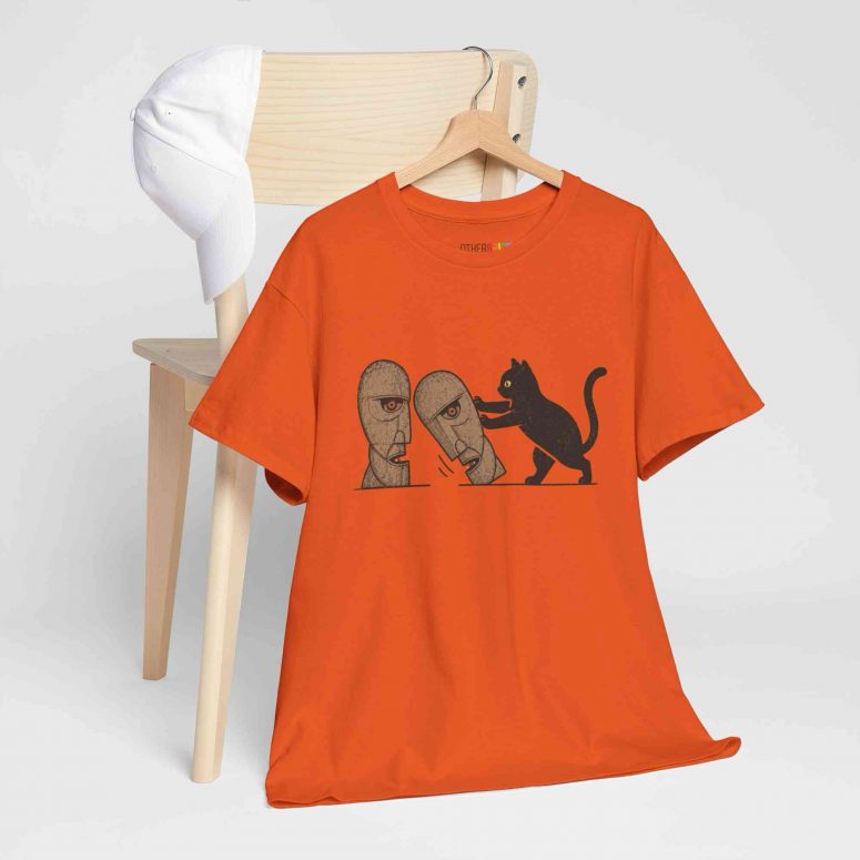Pink Floyd Shirt - Cat Pushing The Division Bell Over Funny Pink Floyd Shirt - Cat Pushing The Division Bell Over Funny