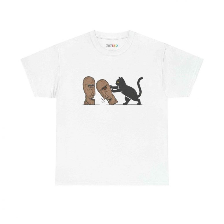 Pink Floyd Shirt - Cat Pushing The Division Bell Over Funny Pink Floyd Shirt - Cat Pushing The Division Bell Over Funny