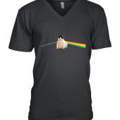 Pink Floyd Shirt Chonky Chubby Cat The Dark Side Of The Meow Vnecj - OtherBrick