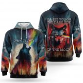 Pink Floyd Shirt The Dark Side Of The Moon X Wolf Lord Of The Night Hoodie - OtherBrick