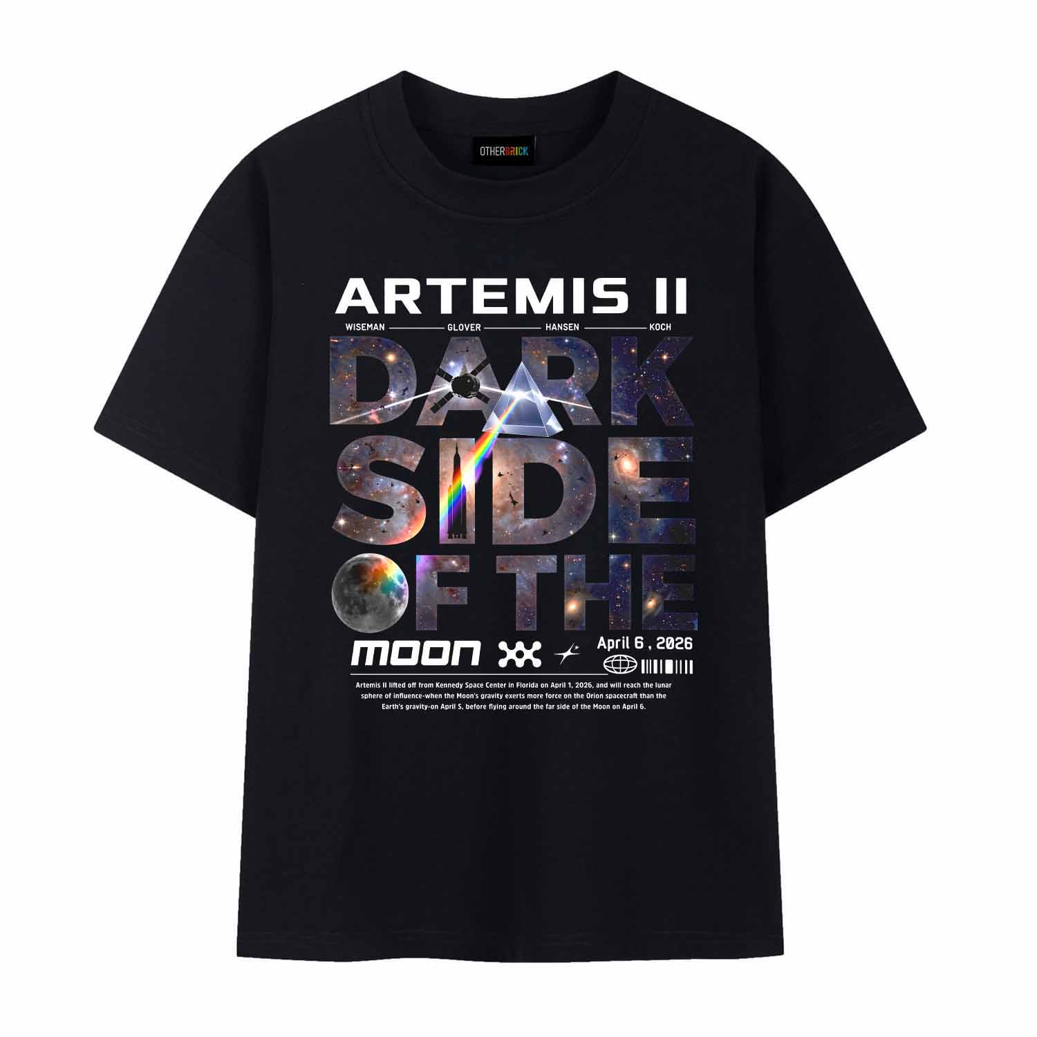 Pink Floyd Shirt - Artemis II Dark Side of the Moon Wiseman Glover Hansen Koch Pink Floyd Shirt - Artemis II Dark Side of the Moon Wiseman Glover Hansen Koch
