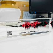 Pink Floyd Wish You Were Here Rose Soundwave Art Horizontal Acrylic Plaque