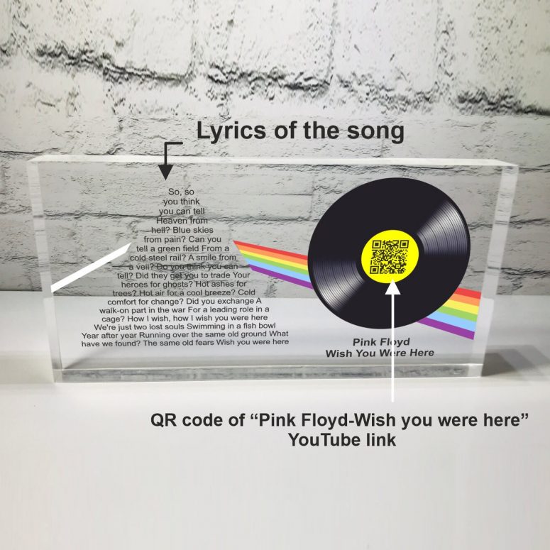 Pink Floyd Wish You Were Here Soundwave Art Horizontal Acrylic Plaque