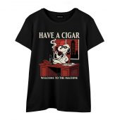 Snoopy Have A Cigar Welcome To The Machine Front Wtee Black - OtherBrick
