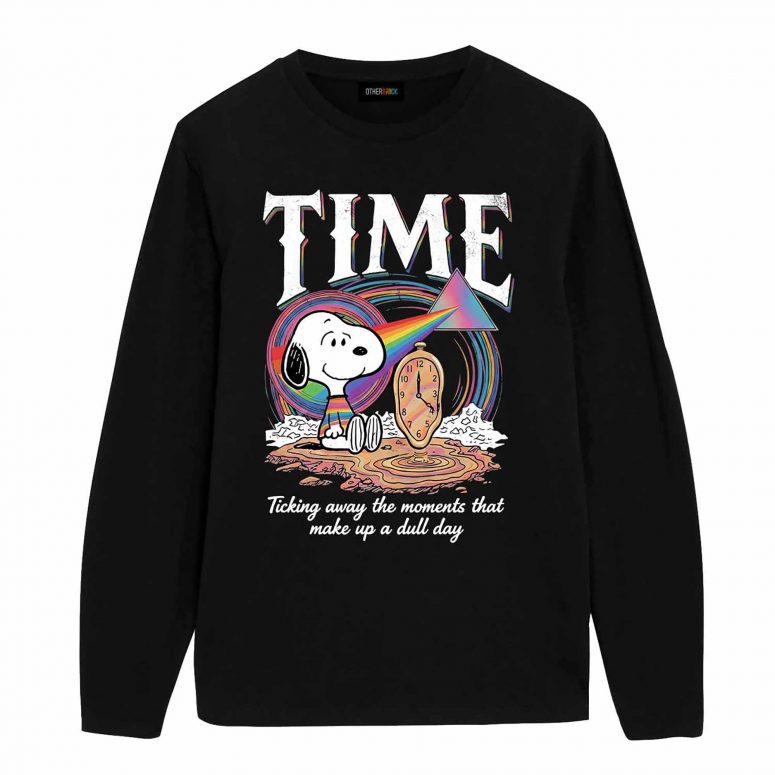 Snoopy Time Ticking Away The Moments That Make Up A Dull Day Pink Floyd Shirt