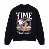 Snoopy Time Ticking Away The Moments That Make Up A Dull Day Pink Floyd Front Sweatshirt Black - OtherBrick