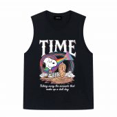 Snoopy Time Ticking Away The Moments That Make Up A Dull Day Pink Floyd Front Tank Black - OtherBrick