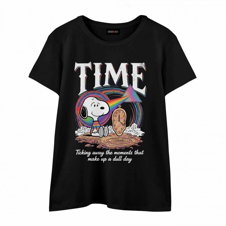 Snoopy Time Ticking Away The Moments That Make Up A Dull Day Pink Floyd Shirt