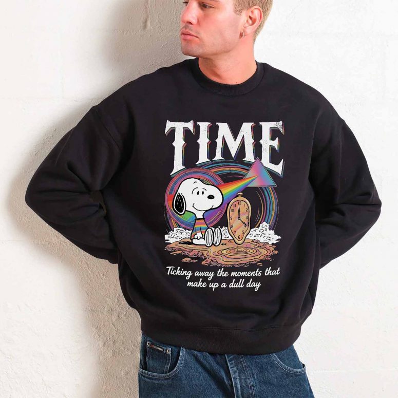 Snoopy Time Ticking Away The Moments That Make Up A Dull Day Pink Floyd Shirt