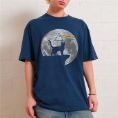 The Shadow Cat Dark Side Of The Moon Front Shirt Oman Navy - OtherBrick