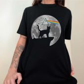 The Shadow Cat Dark Side Of The Moon Front Shirt Woman Black - OtherBrick