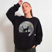 The Shadow Cat Dark Side Of The Moon Front Sweater Woman Black - OtherBrick