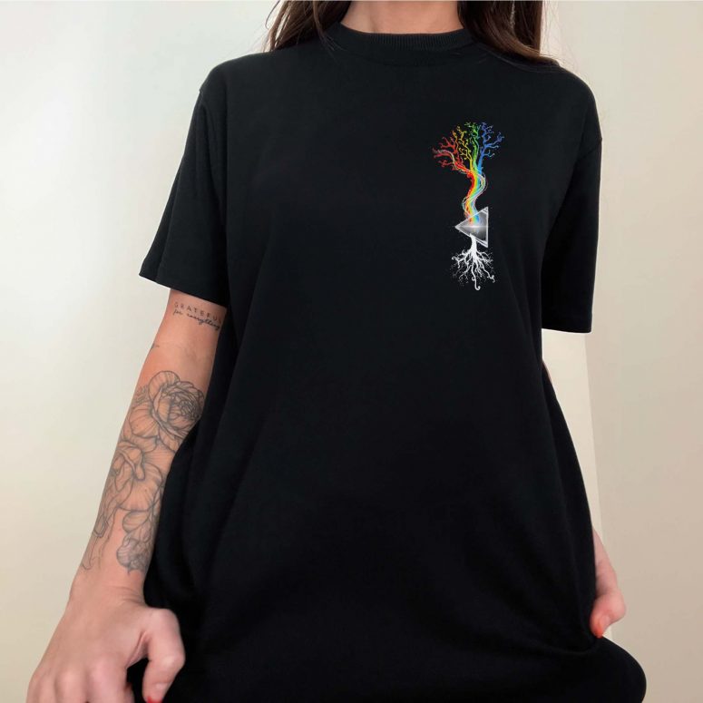 Pink Floyd Shirt - Wire Tree Prism Roots Dark Side Of The Moon Pink Floyd Shirt - Wire Tree Prism Roots Dark Side Of The Moon