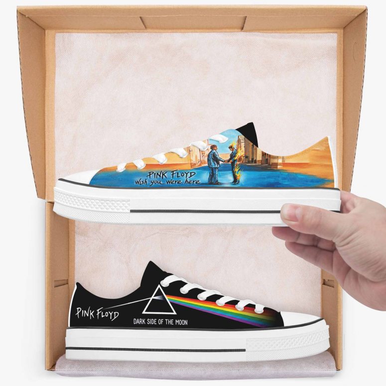 Pink Floyd Canvas Shoes - Wish You Were Here Dark Side Of The Moon Draw Pink Floyd Canvas Shoes - Wish You Were Here Dark Side Of The Moon Draw